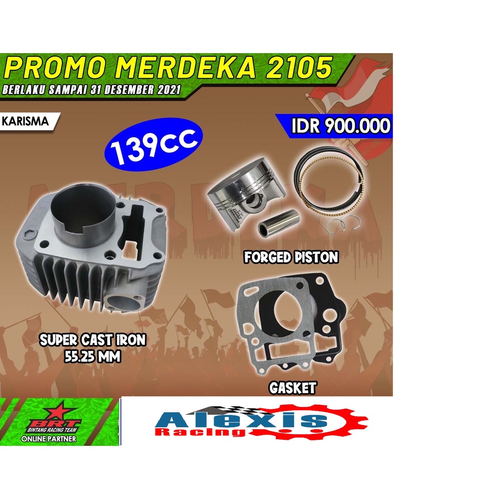 Promo Super BRT Paket Bore Up Honda KARISMA / Supra X 125 Up 139cc