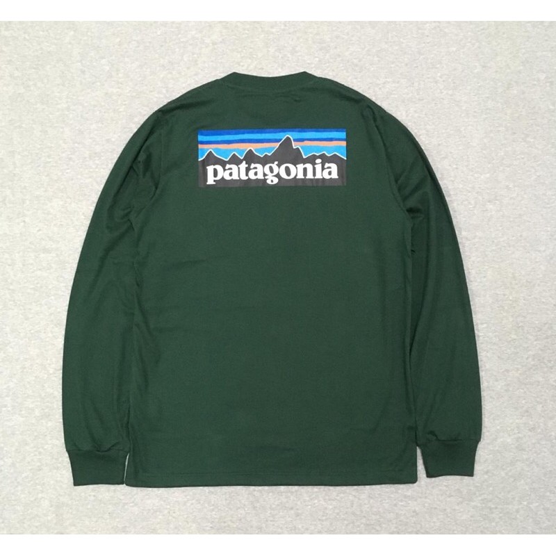 Long Sleeve Patagonia P6 Logo Responsibili Green Army