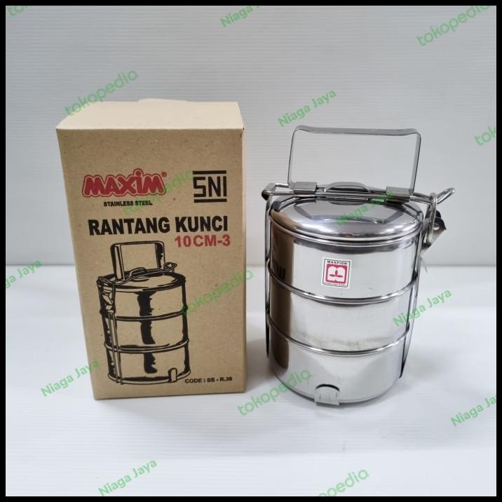 Rantang Kunci Mini Rantang Bekal 10 Cm Susun 3 Stainless Maspion Tebal