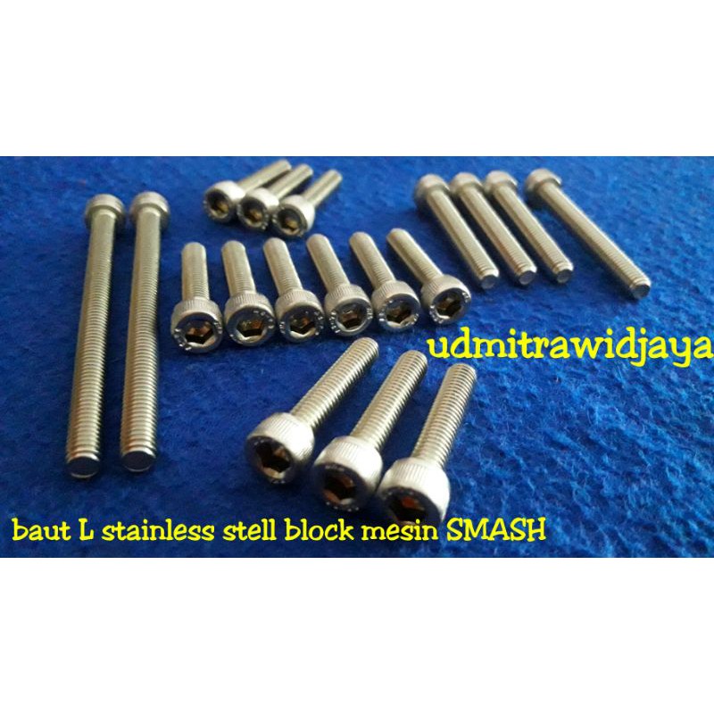 Baut L blok mesin SMASH stainless stell