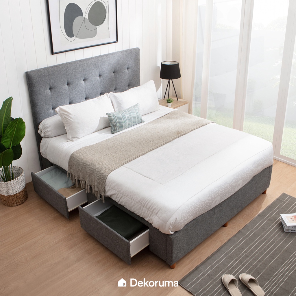 Dekoruma TAKEO Dipan Tempat Tidur Minimalis dengan Storage