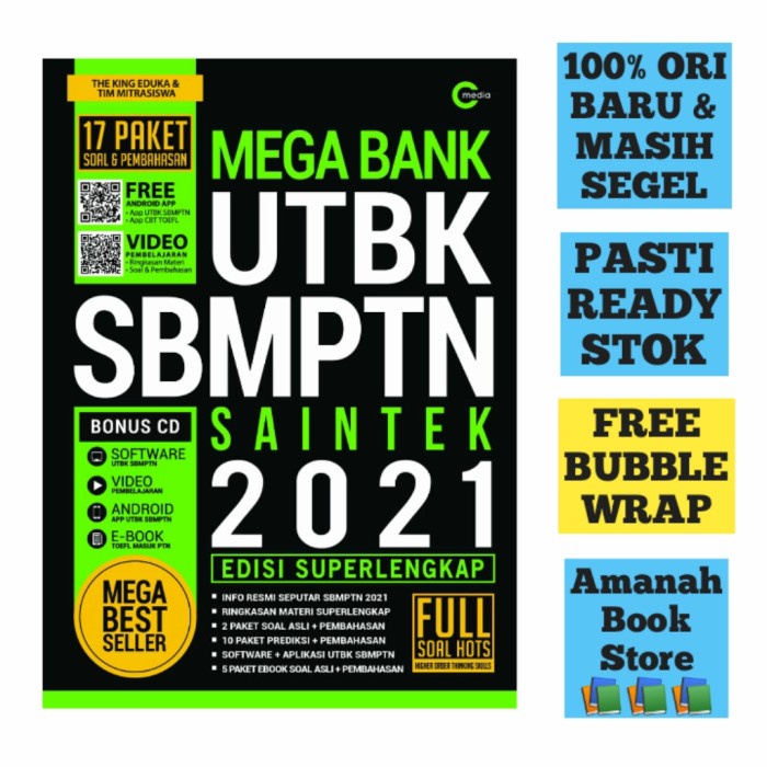 

❤BISA COD❤ Mega Bank UTBK SBMPTN Saintek 2021 : The King Eduka