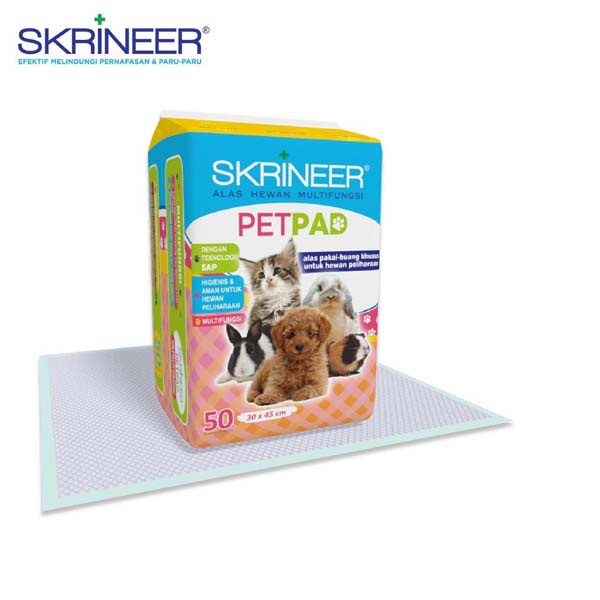 [50PCS] [30x45cm] [Perlak Hewan] Skrineer Petpad size 30x45cm isi 50pcs | Perlak Sekali Pakai Hewan