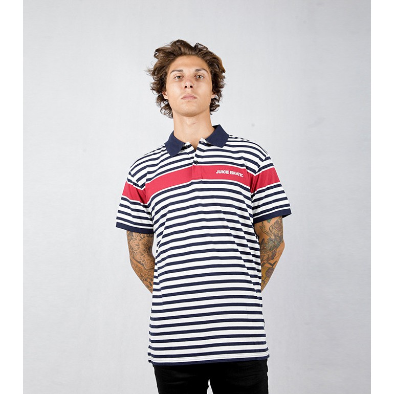 Kaos Polo Juice Ematic Original Juice Ematic MPL Stunning Ribon Stripe Navy