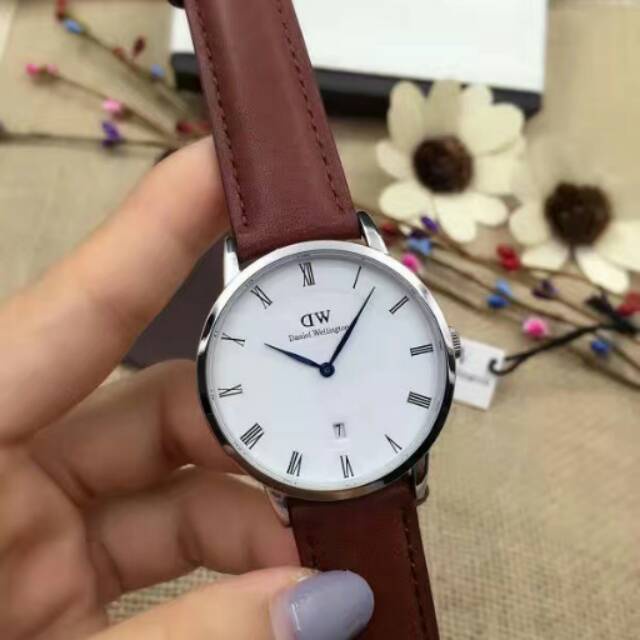 JAM TANGAN WD WANITA ROMAWI X28 TALI KULIT TANGGAL AKTIF FREE BOX &amp; PAPERBAG  || JAM TANGAN FASHION WANITA KULIT