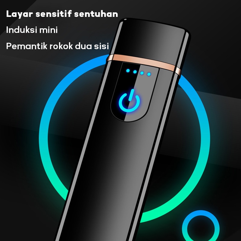 Korek Api Elektrik USB Fingerprint Touch Sensor LED Screen