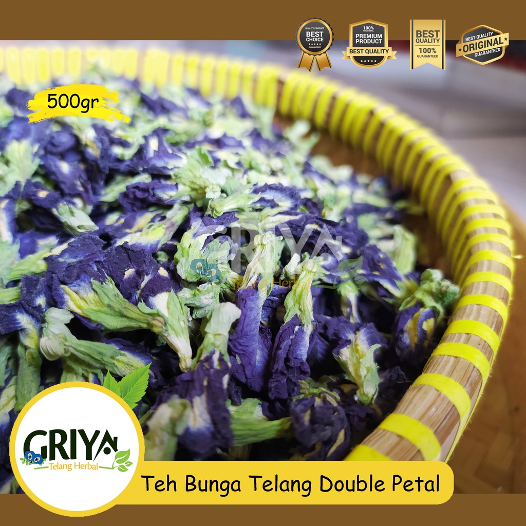 Bunga Telang Tumpuk Kering (Double Petal) 500gr