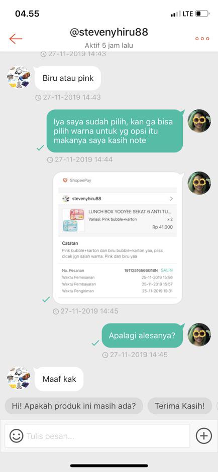 Lunch Box Yooyee Sekat 6 Anti Tunpah Type 589   Yooyee Sekat 6 Lunch Box 5 Pcs Sponge Spon