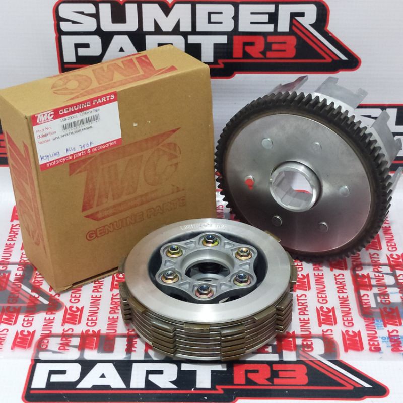 (tmc) rumah kampas kopling set isi 7 baut 6 outer clutch assy - sparepart motor roda tiga - appktm v