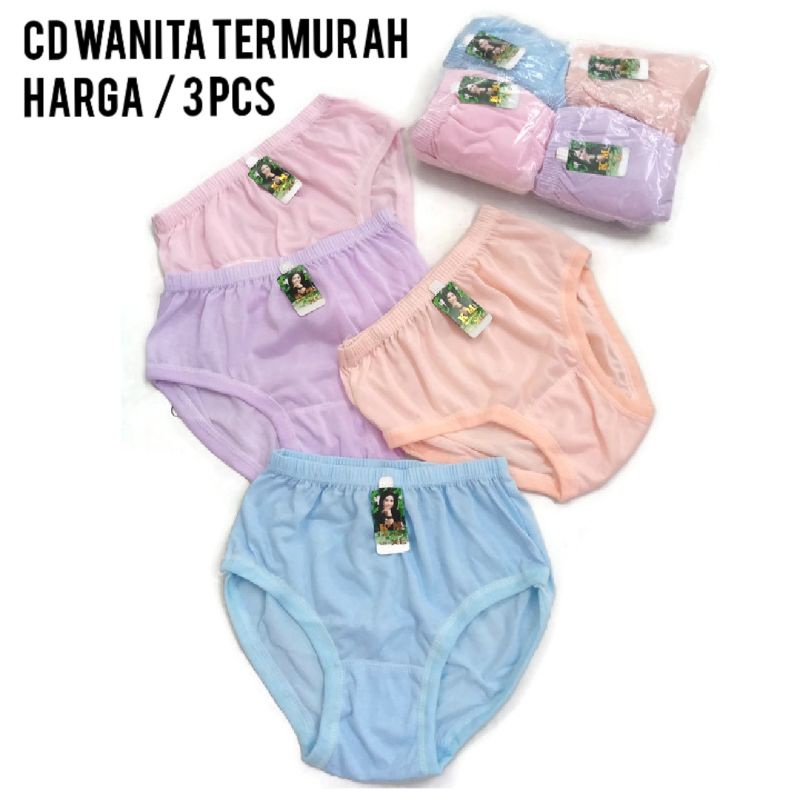 3 Pcs Cd Wanita Katun Murah , Cd Wanita Dewasa
