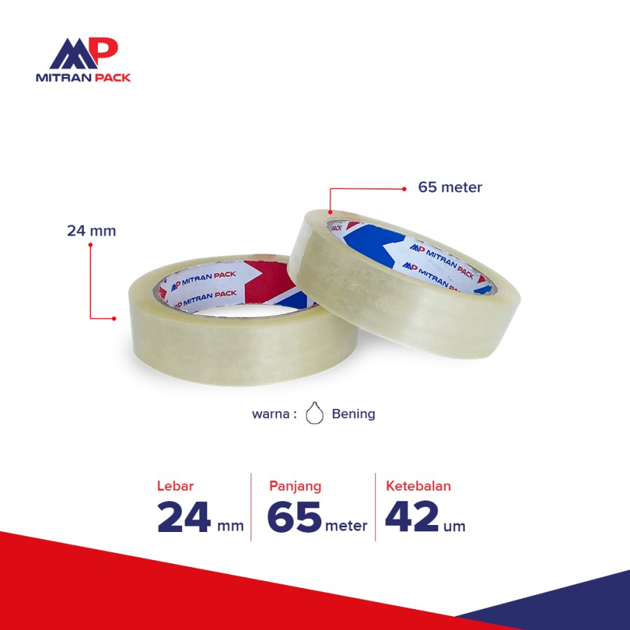 

Isolasi /Lakban/ Solatip Mitran Pack 24mm / 1 inch x 65 meter