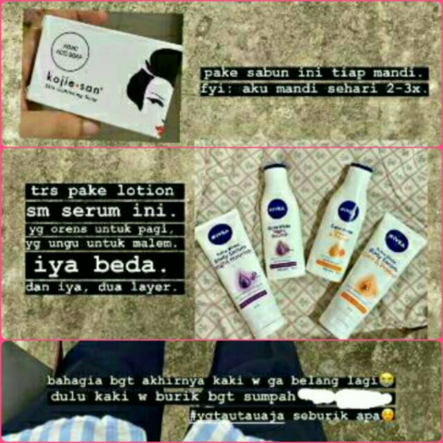 Paket Body Serum & Lotion Nivea + Sabun Kojie San