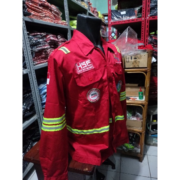 SERAGAM SAFETY MERAH FULL LOGO