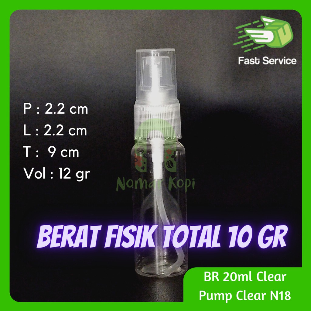 Botol BR 20 ml Clear  Pump Treatment