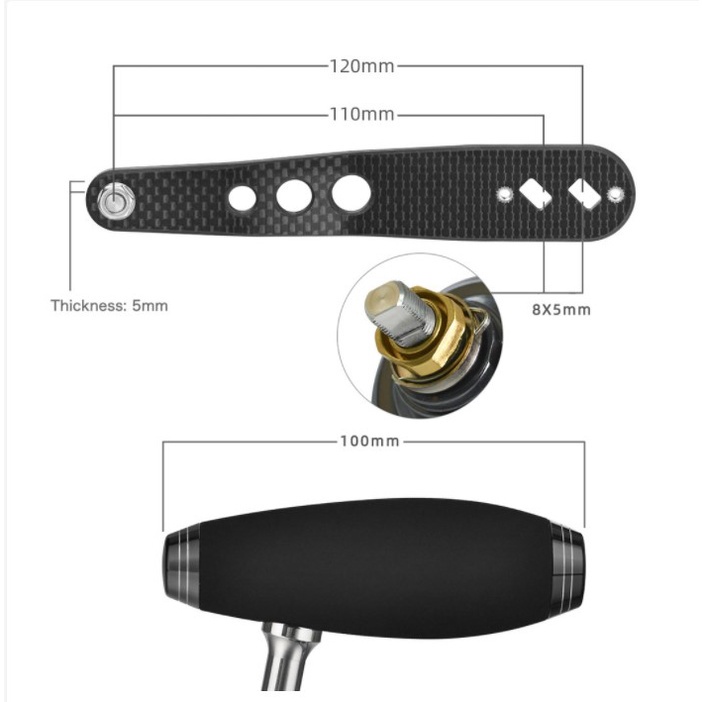 REEL HANDLE KNOB GOMEXUS EVA T-BAR POWER HANDLE 85 | 100 MM