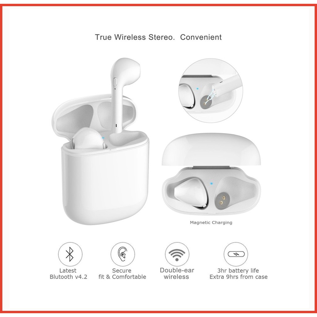 Headset Bluetooth I8S TWS Wireless Headset With Charging Case