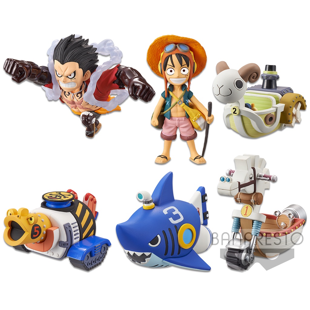 One Piece WCF Treasure Rally vol.1 Set of 6pcs - Action Figure Luffy Gear 4 Strong World Mini Merry 