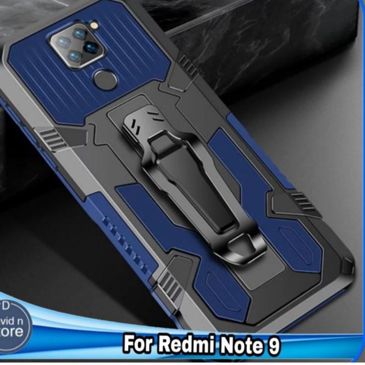 ☜ Soft Case Belt Clip Xiaomi Redmi Note 9 - Note 9 Pro Case Robot Belt Clip Standing Cover Armor Rug