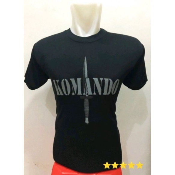 Kaos hitam komando/kaos lengan pendek hitam