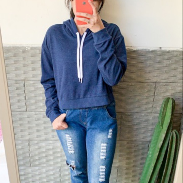 Hoodie Basic H&M H n M HNM Crop ORIGINAL 100% Casual