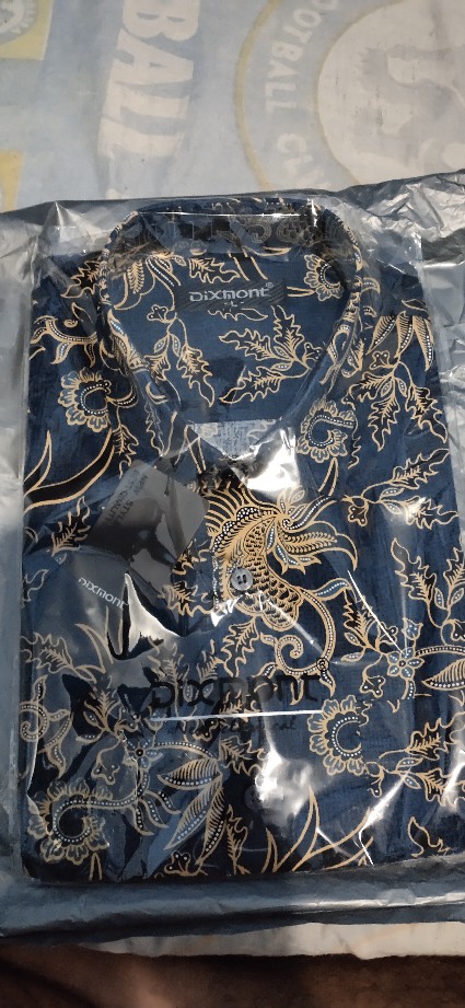 Kemeja Batik Pria Lengan Pendek Bs66 Katun Motif Modern Dixmont Semi Slim Fit Premium