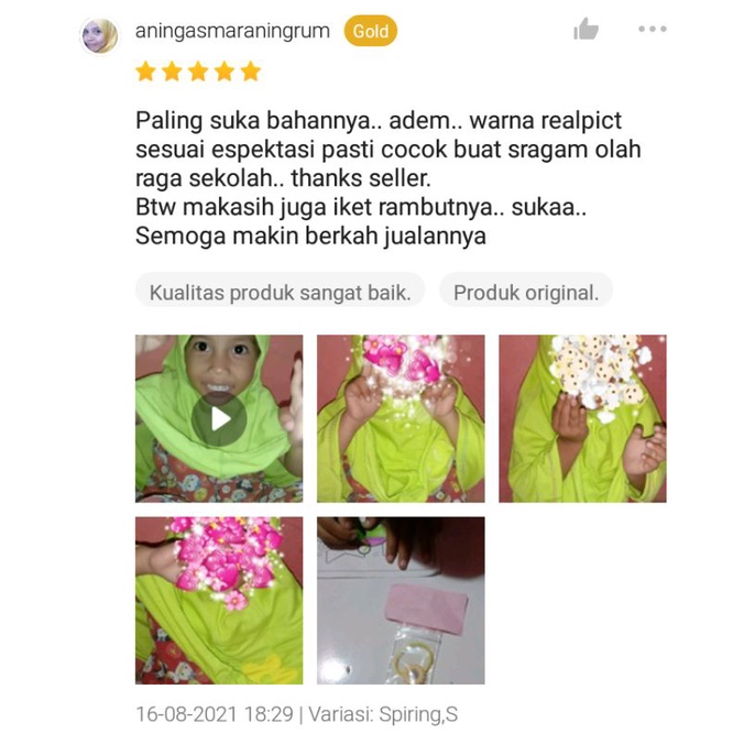 VANIA JILBAB ANAK SIZE S USIA 4 - 7 TAHUN VANIA BUNGA CEPLOK JILBAB ANAK SEKOLAH PAUD TK SD