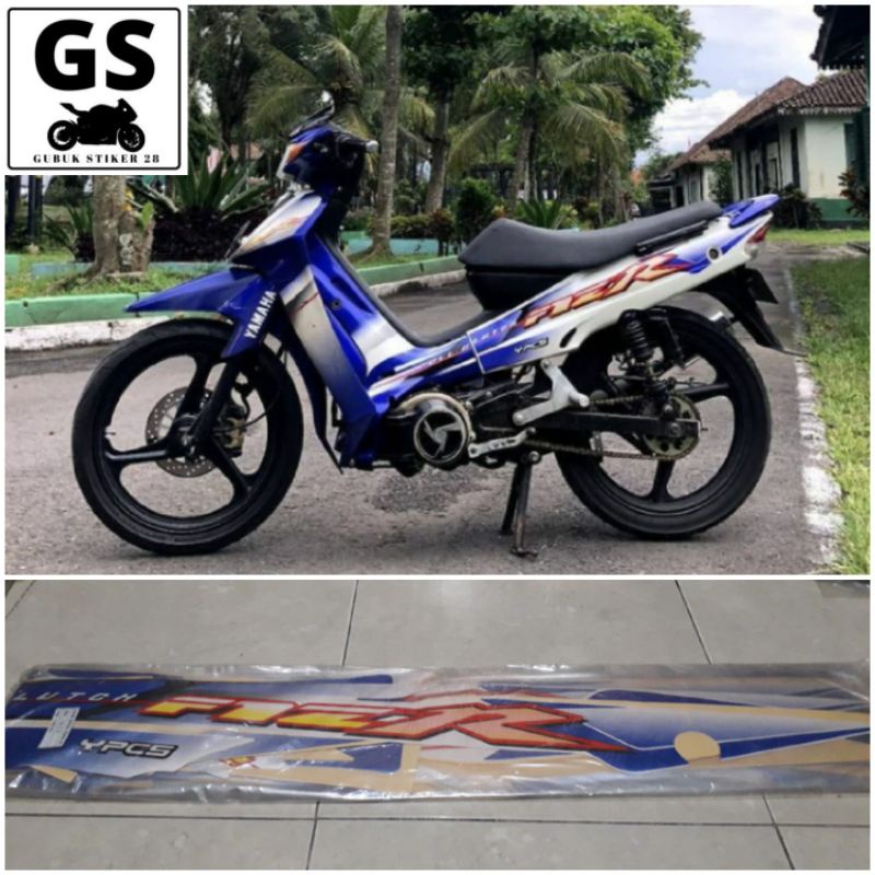 STRIPING STIKER MOTOR LIS BODY YAMAHA FIZ R 2003 BIRU PUTIH FULL CLUTH