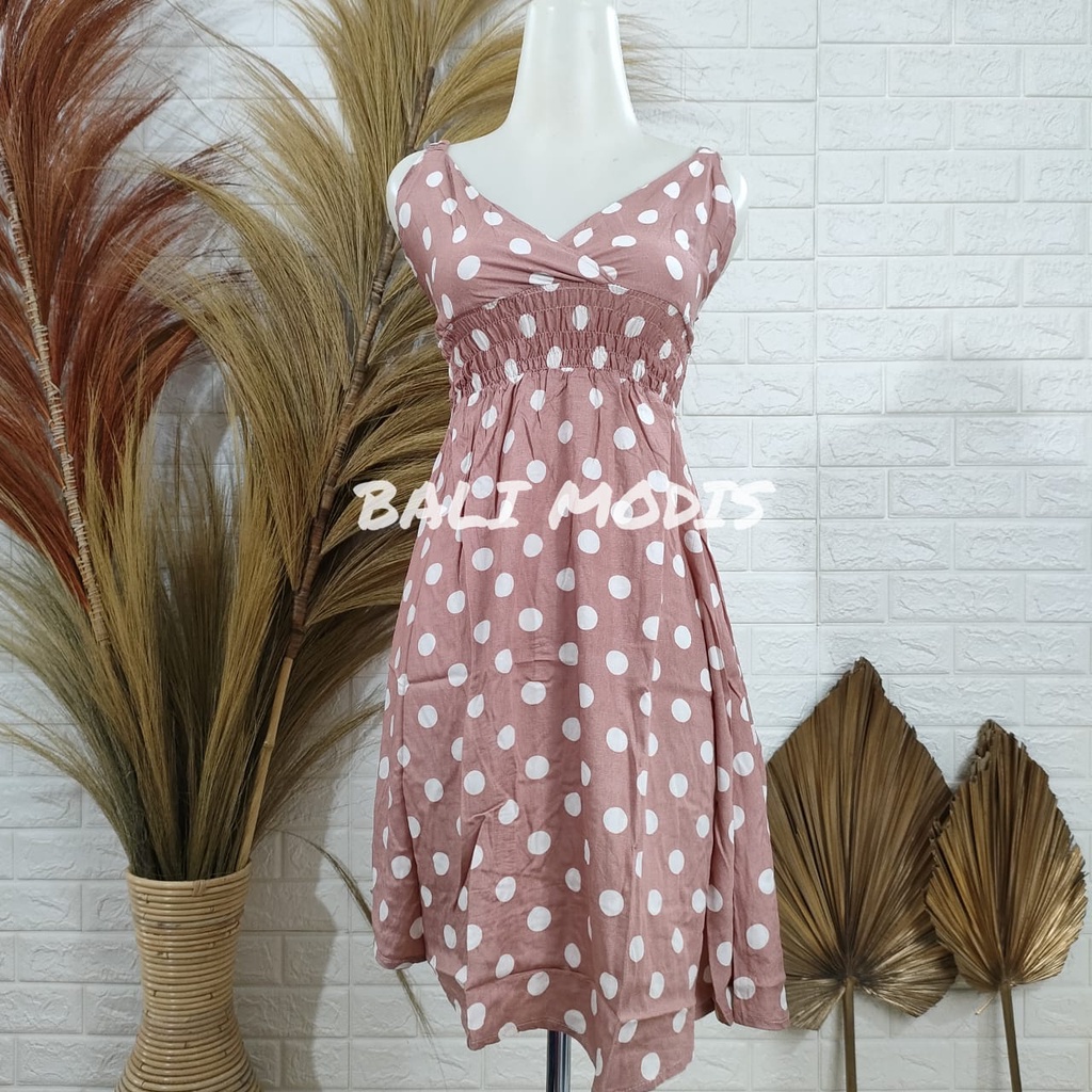 DASTER DRESS MOZA TANGGUNG BALI-MILO POLKA KECIL