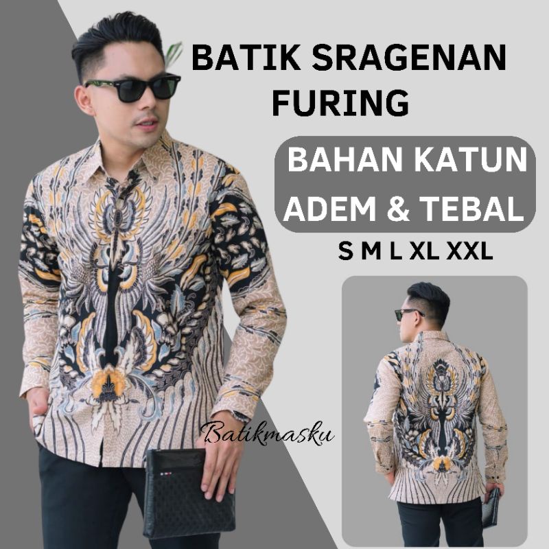 DANASURA Baju Batik Pria Lengan Panjang Slim Fit Premium Furing Modern Adem Casual Kemeja Formal Katun Halus Adem Tebal Acara Wisuda Kerja Kondangan Lamaran Tunangan Nikahan Partai Grosir Seragaman Couple Cowok cewek keren Asli Ori Batikmasku S M L XL XXL