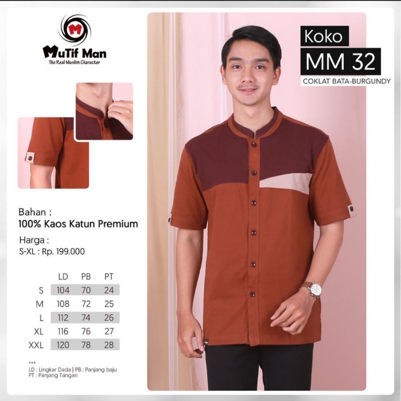 Cuci Gudang Koko Mutif Man 32 MM32 Lengan Pendek Murah