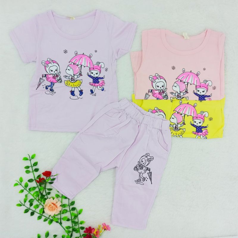 Ss#510 Pakaian Anak Perempuan size 1-4tahun / Setelan Anak Perempuan Bahan Kaus Kualitas Premium