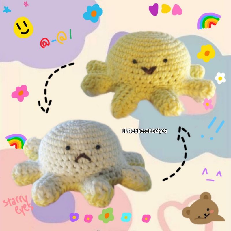 REVERSIBLE OCTOPUS CROCHET DOLL