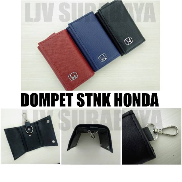 Dompet Kulit STNK dan gantungan kunci logo mobil Honda