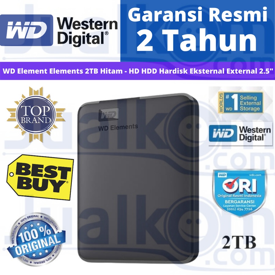 WD Element 2 TB Harddisk External 2.5&quot; USB 3.0 Resmi