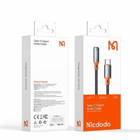 MCDODO CA-7561 Converter Audio Type C To Jack 3.5mm Adapter Audio Type C Converter Earphone Type C JACK 3.5 mm