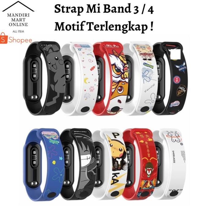 Strap Mi Band 3 4 5 6 Strap Silicone Tali Pengganti Xiaomi Mi Band 3 4 (Best Seller)