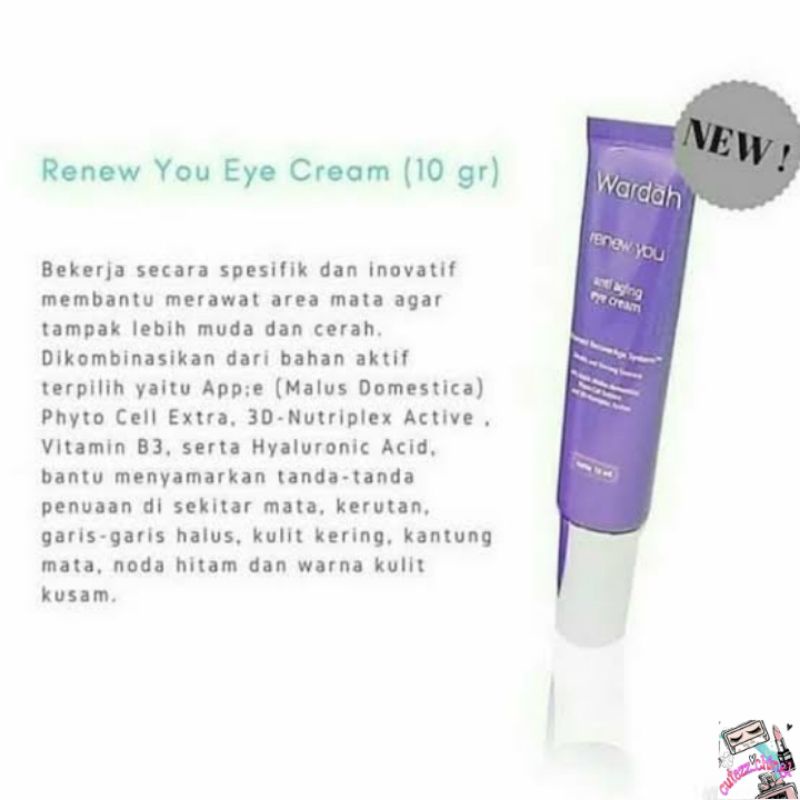 ☃Cutezz_Ching1☃New!!! Wardah Renew You Anti Aging Eye Cream 10ml