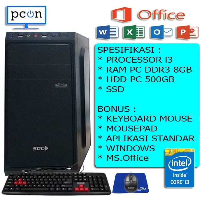 Komputer CPU PC RAKITAN UNBK Sekolah OFFICE core I3