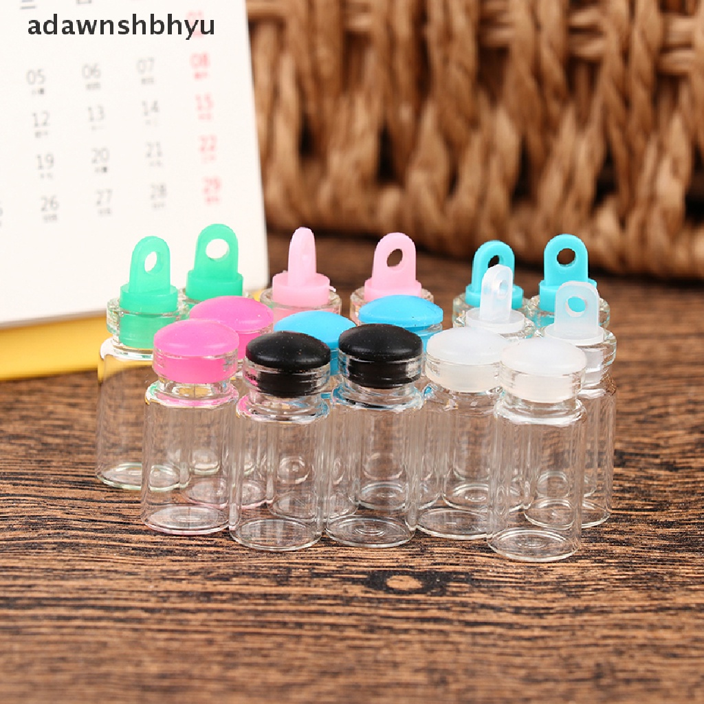 Adawnshbhyu 10Pcs 1ML 11*22mm Botol Kaca Toples Kaca Kecil Sealed Bottles Wishing Bottles