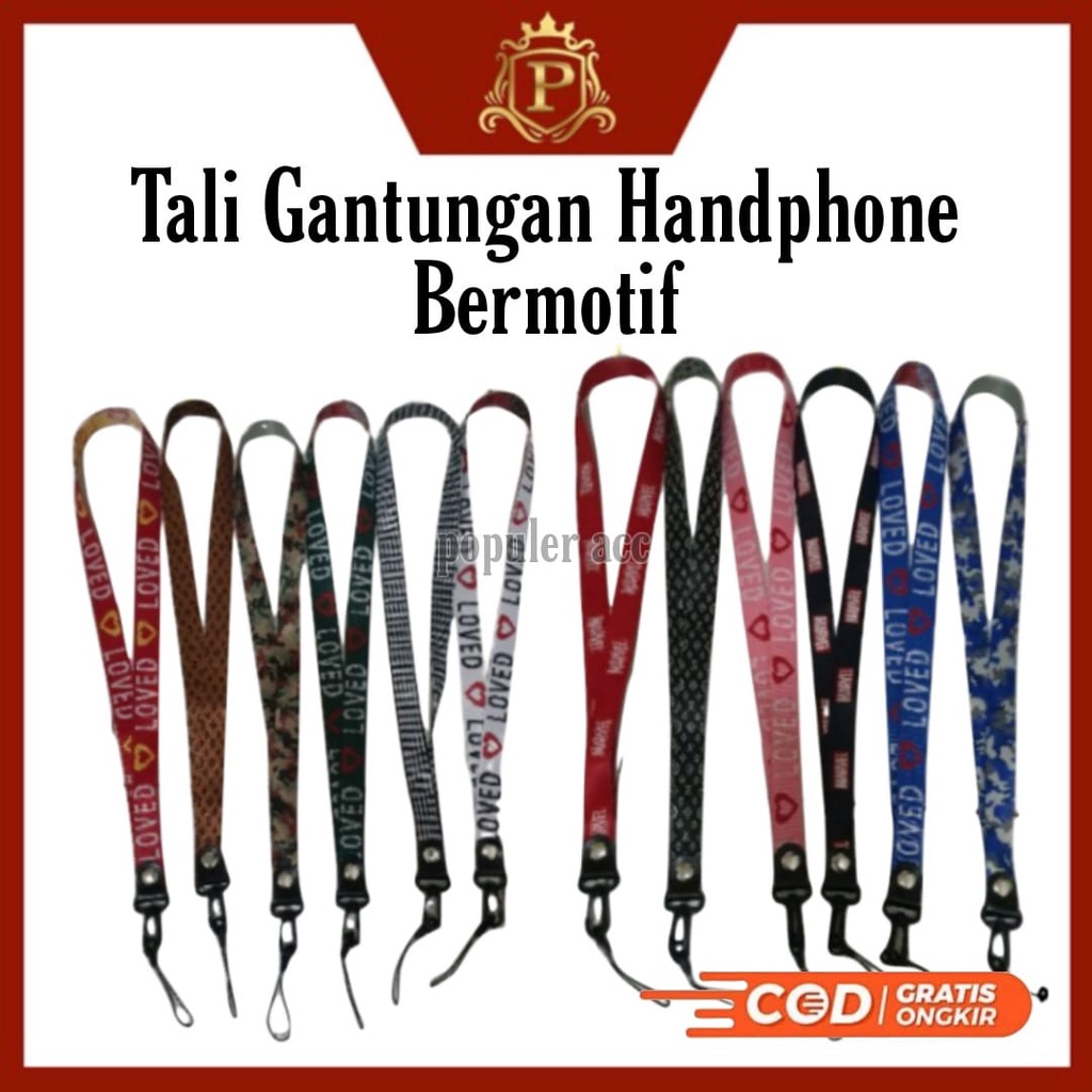 Tali Gantungan HP Bermotif