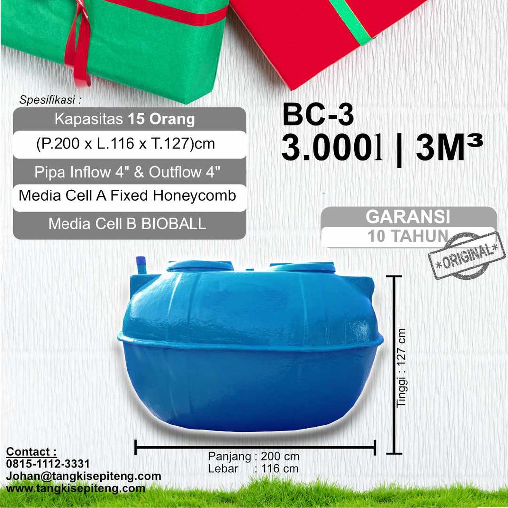 Tangki BIOTECH BIOTANK 3000 Liter - BIO SEPTIC TANK