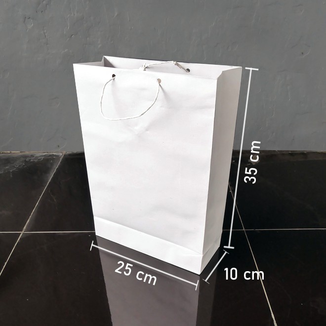 Jual Paper Bag Polos Putih Paperbag P X L X T Folio Tas Kertas