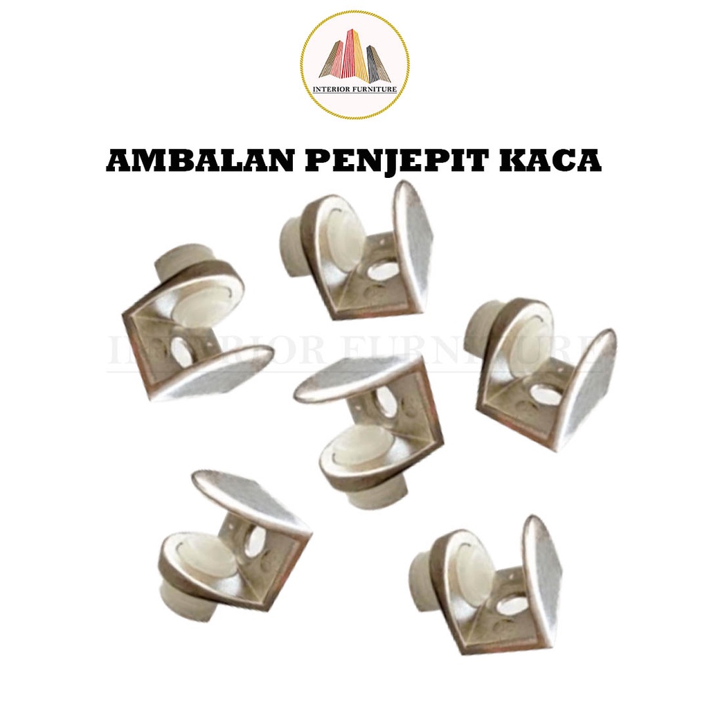 Ambalan Jepit Penjepit Sekat Kaca - Ambalan Penjepit Kaca kayu ke kaca Chrome