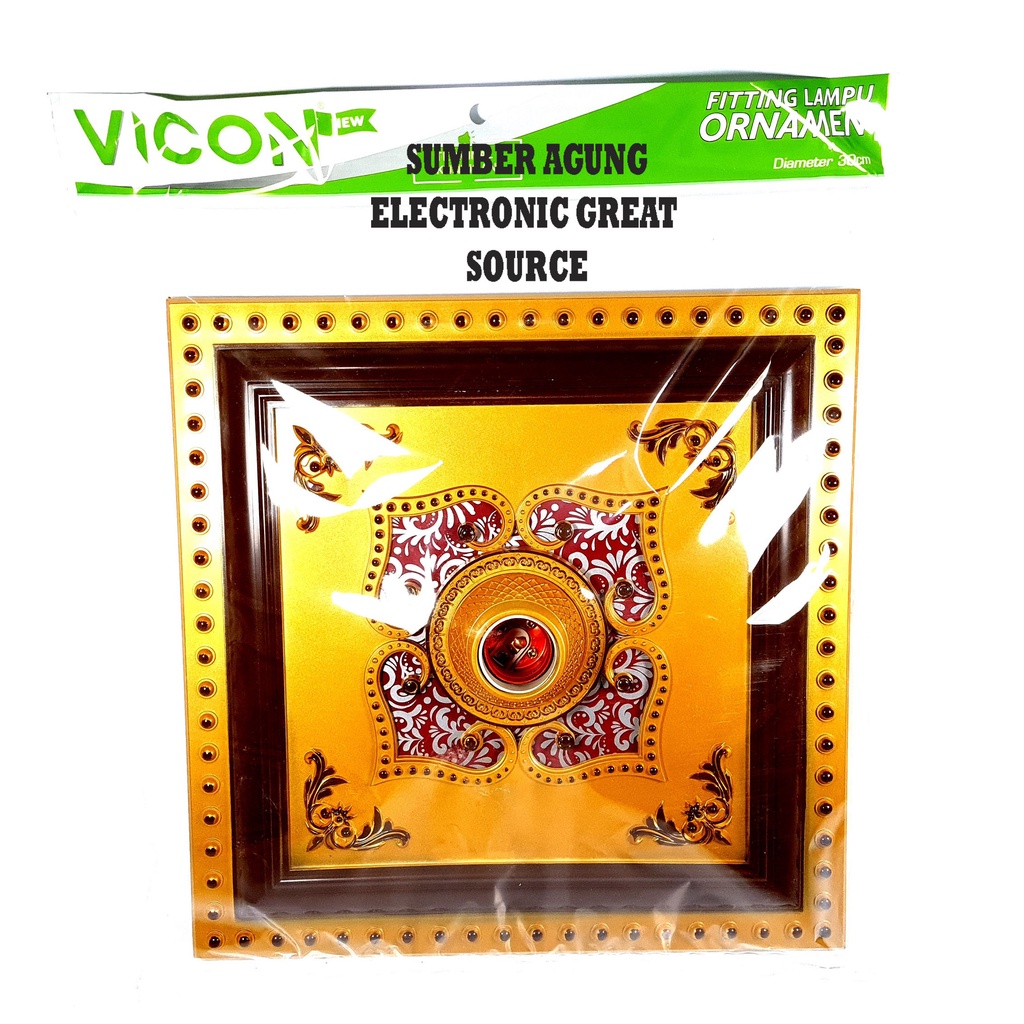 Fiting Lampu Ornamen 30M Diameter Merk Vicon Cantik Classic Kotak Ukir