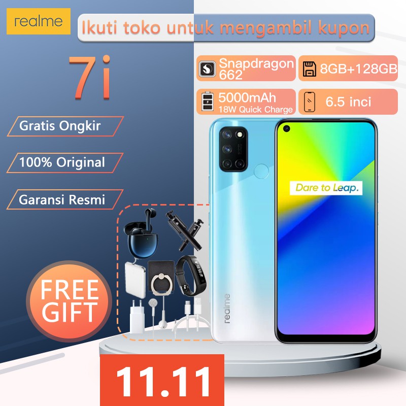 SPESIAL HR INI CUCI GUDANG HP  Realme 7i hp RAM 8GB ROM 128GB Snapdragon 662, Garansi Resmi, 64MP AI