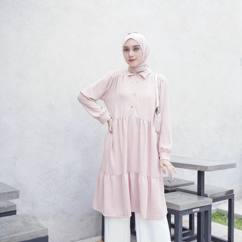 (MSB) TUNIK KESUMA OVERSIZE RUFFLE DAILY BUSUI TUNIK RAYON UNIQLO