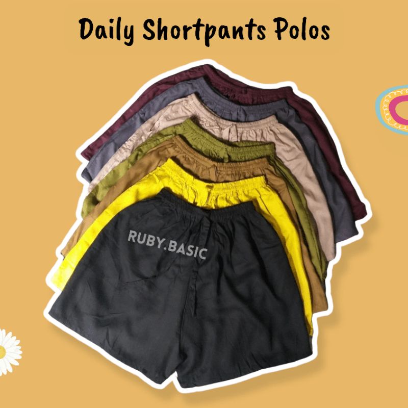 Celana Pendek Rayon Daily Polos Dengan Kantong