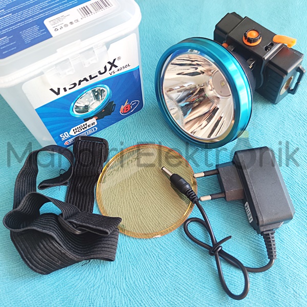 Senter Kepala LED 50 Watt Visalux VS-4050L - Headlamp LED 50w 4050 Putih Kuning