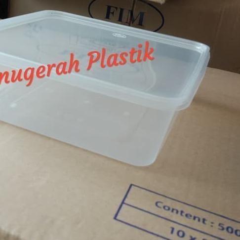 ❄ Food Container/Thinwall 2000 ml Square + Tutup Warna Biru Tosca FIM ✰