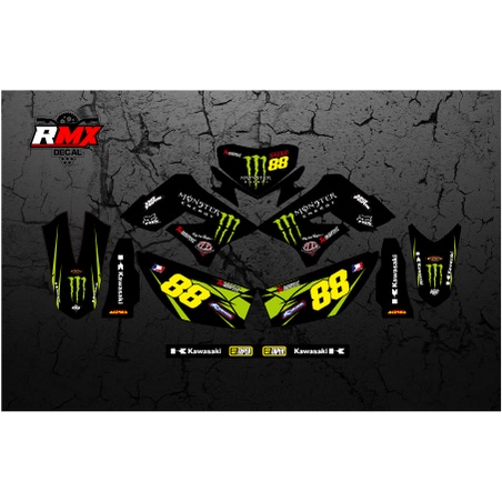 DECAL KLX 150 S/L FULLBODY (018) DEKAL STIKER DTRACKER LAMA 2009 2010 2011 2012 2013 2014 2015 HITAM